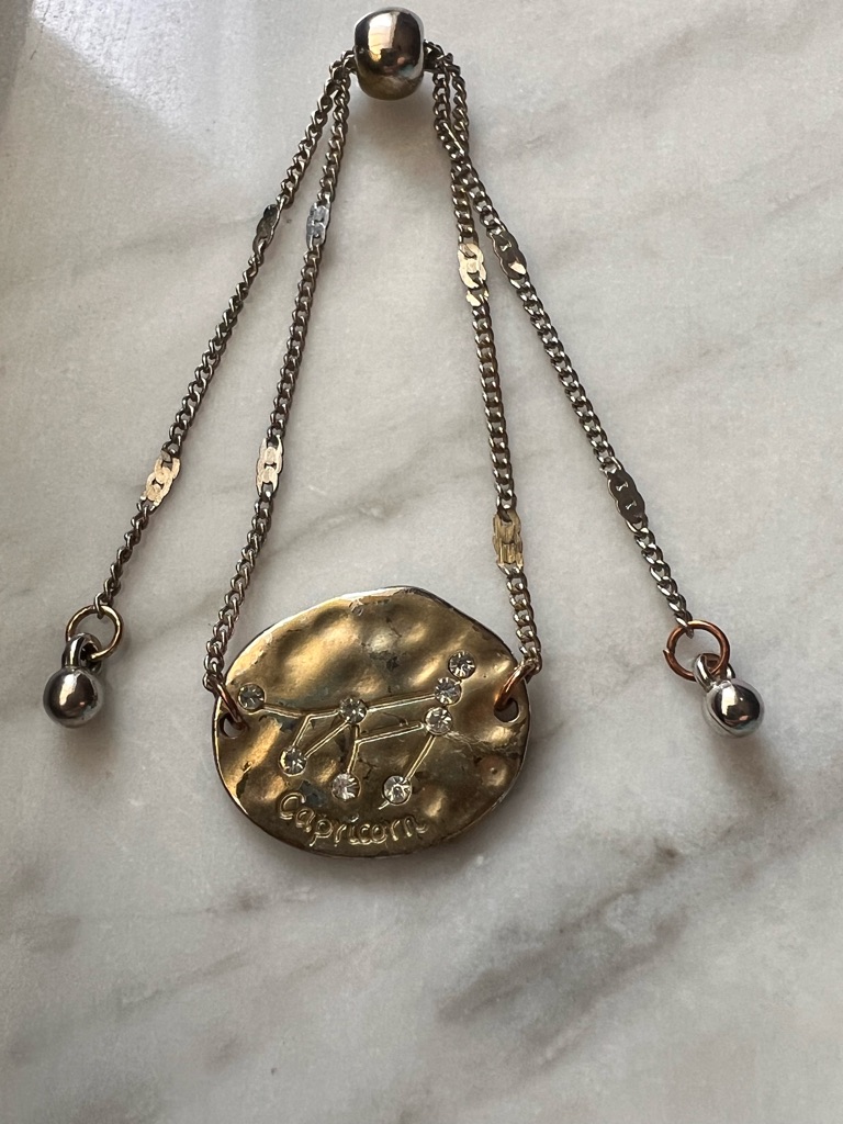 Capricorn Constellation Adjustable Bracelet - Gold Tone